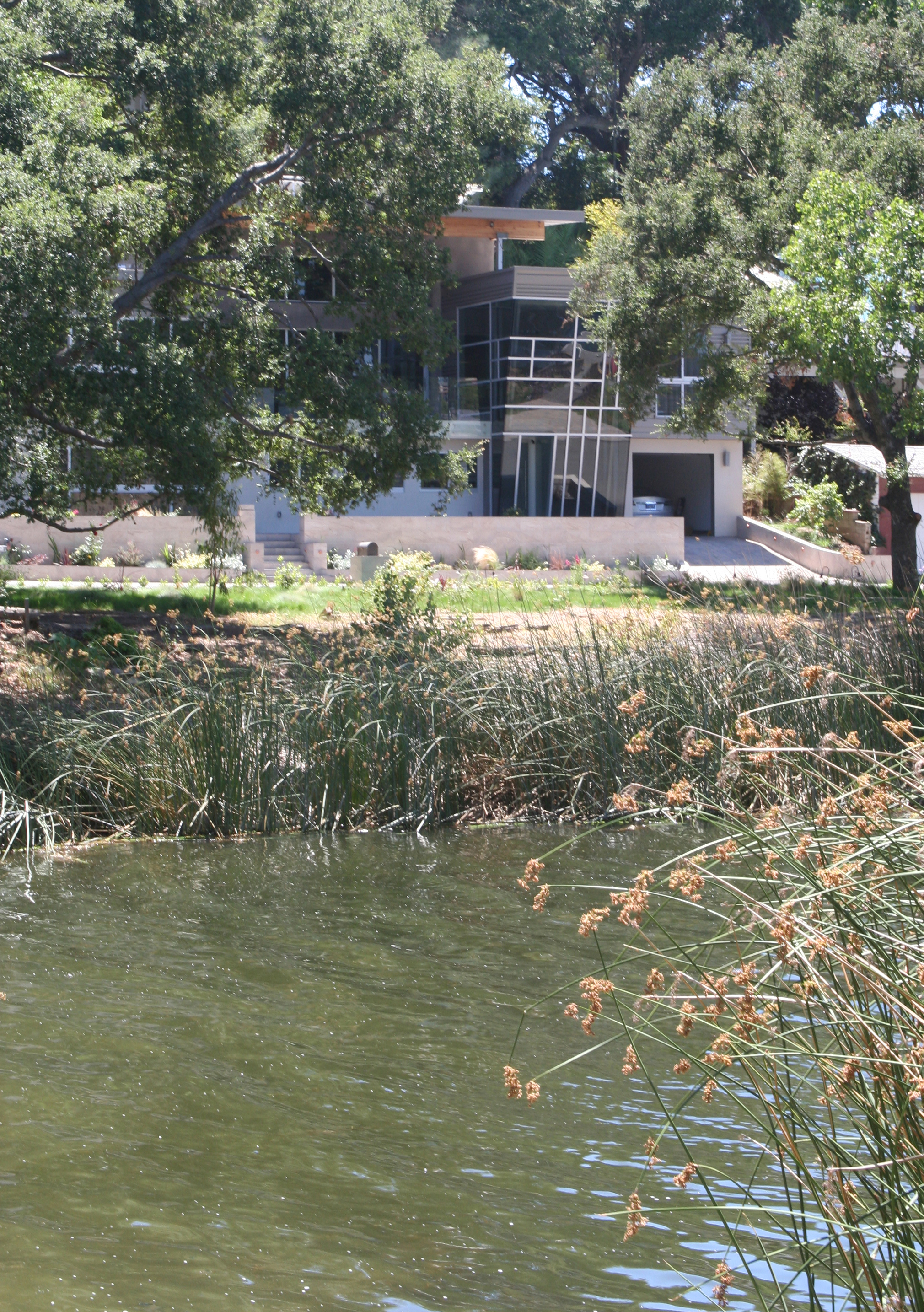 Lakeside Addition & Wholehouse Remodel, ENR architects, Lake Sherwood, CA 91361 - North Lake Elevation